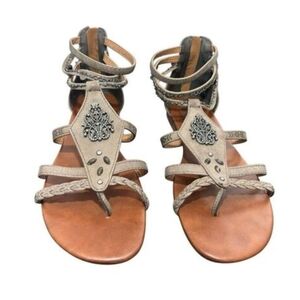 Jelly pop Strappy Boho Sandals with Medallion Detail Women’s